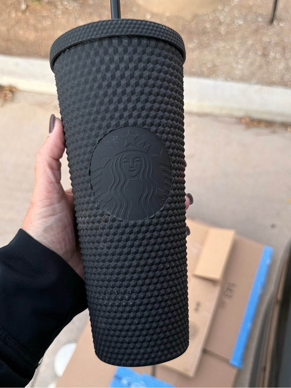 Starbucks Black Studded Reusable Tumbler with Straw